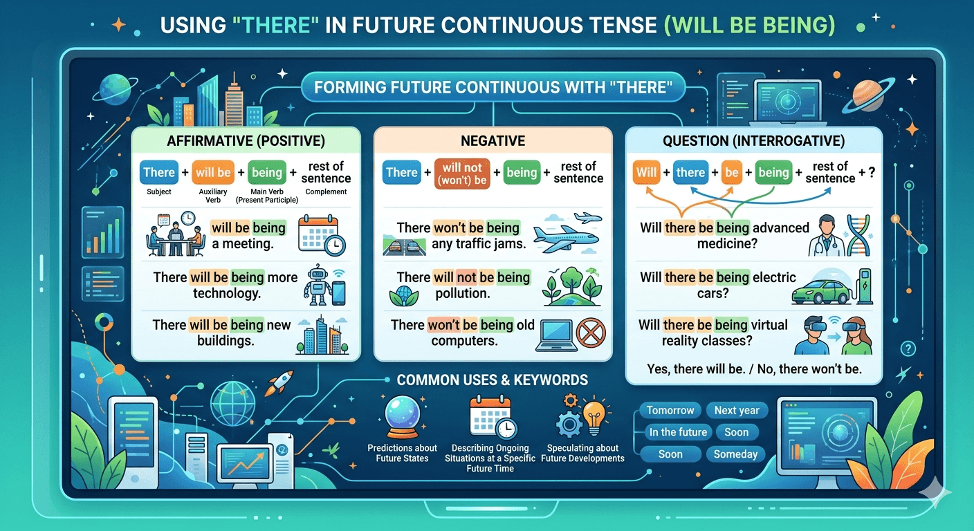 there with future continuous