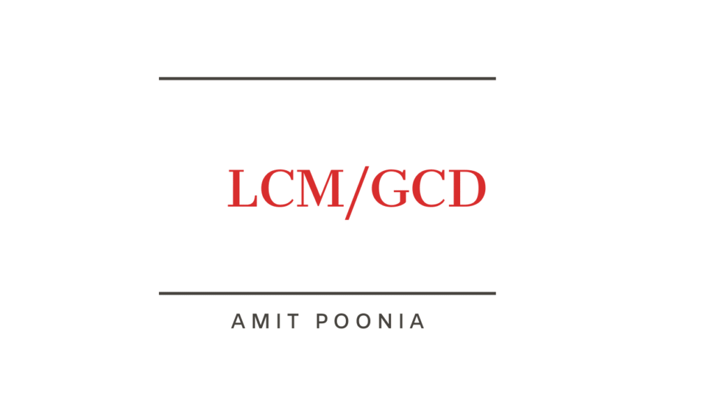 LCM and GCD