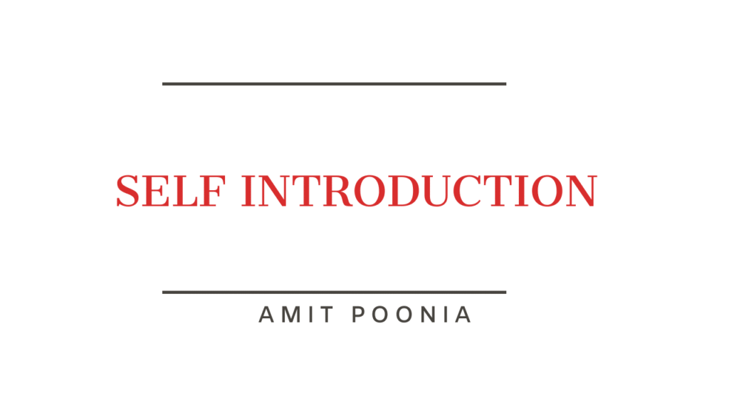 Self introduction